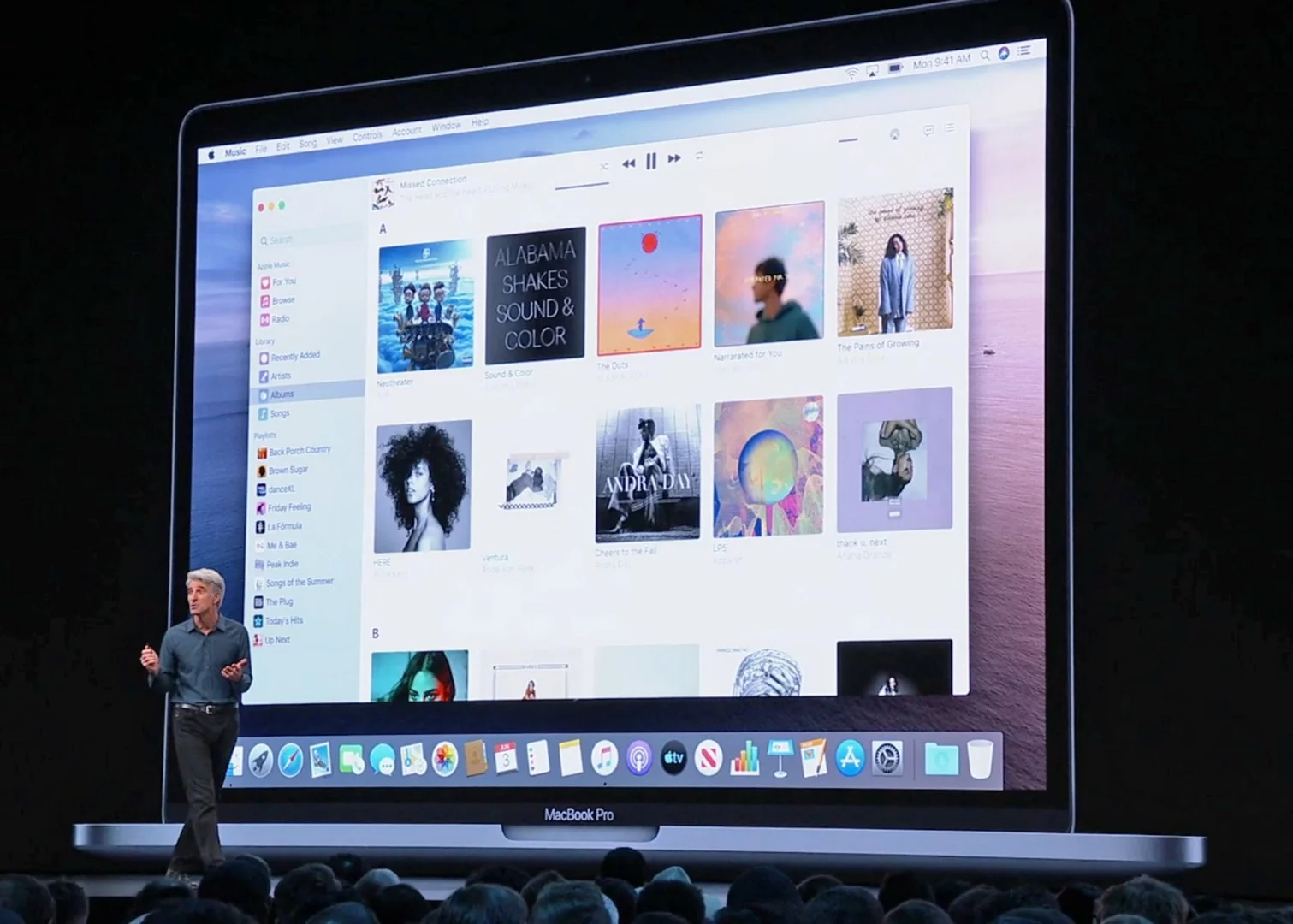 The new Apple Music app for macOS demoed on stage at WWDC 2019