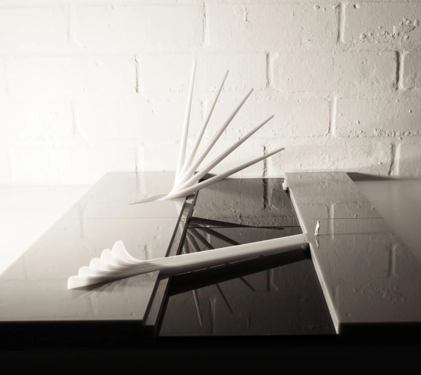 A model of the Merchant Square Bridge (Photo: Knight Architects)