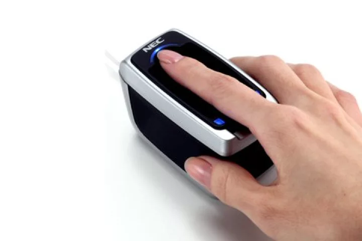 NEC has now developed a system which is able to register the ridges of a fingerprint and the finger vein characteristics without any sort of physical contact