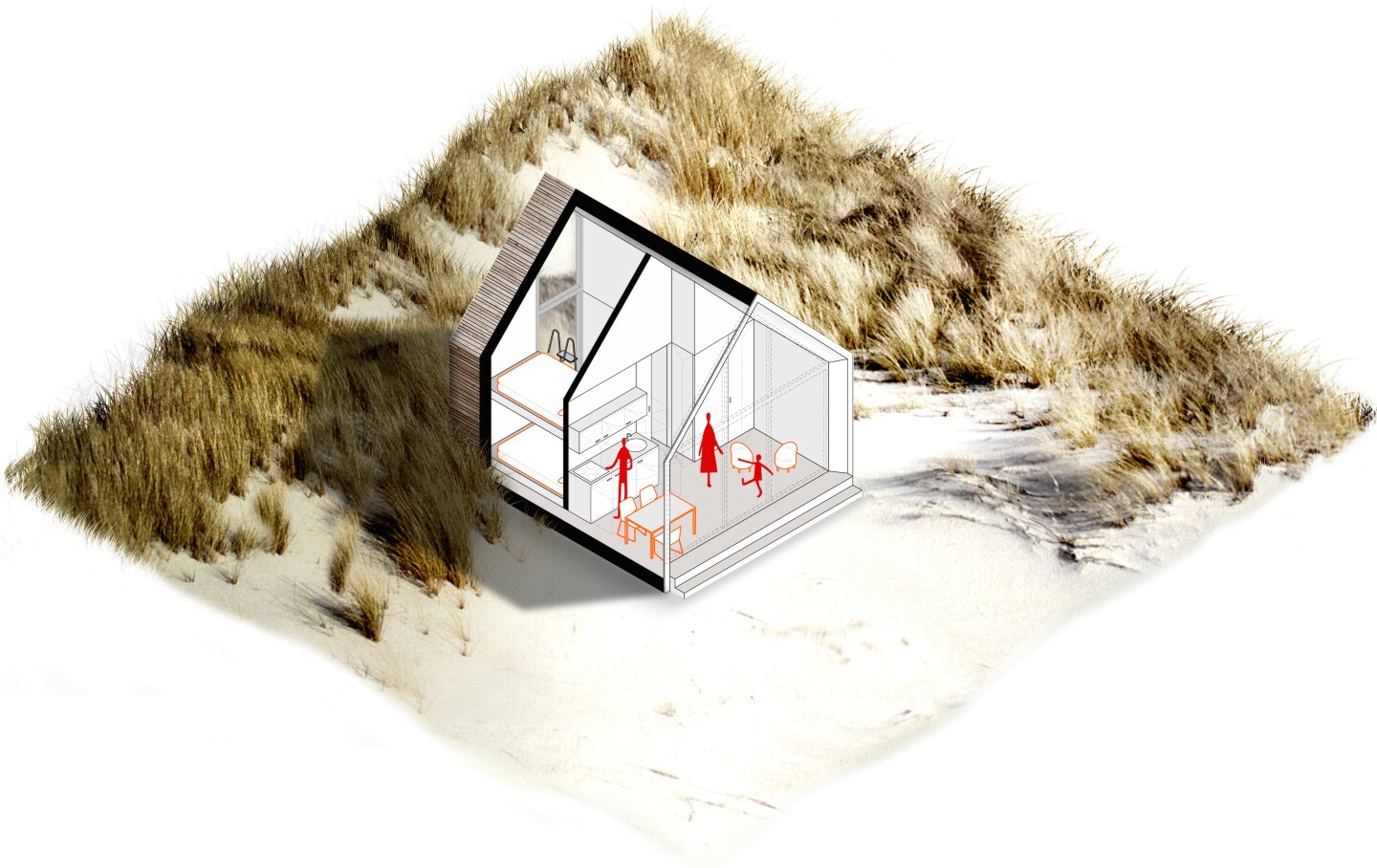 All three models are based upon a wooden frame, with a painted white interior as standard and double-glazed windows (Image: 2by4 Architects)