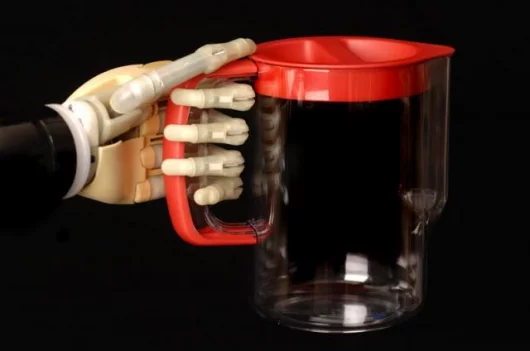 The iLimb hand, from Touch Bionics, demonstrating a power grip.
