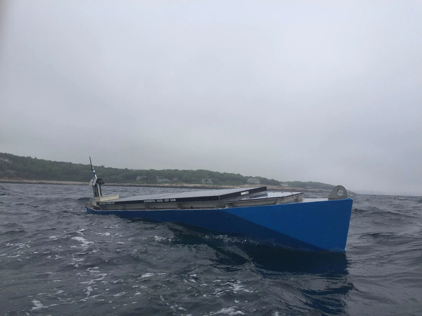 Solar Voyager has an aluminum hull, which makes it heavy and less efficient, but lets the boat withstand more punishment