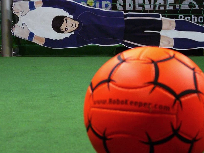 Robokeeper puts his body on the line. He is as safe as a brick wall built in front of the goals