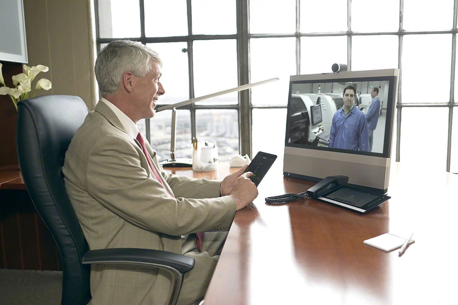 The iRobot Ava 500 is controlled from an iPad