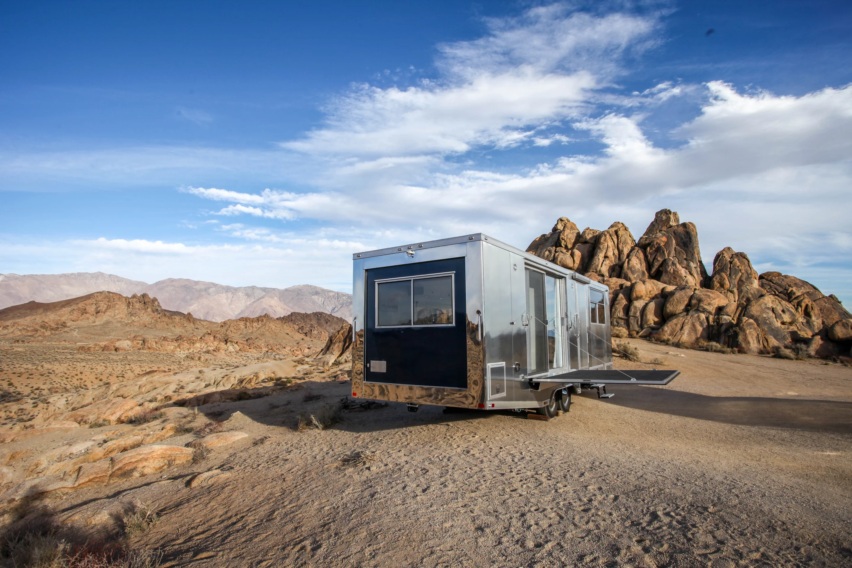 Living Vehicle 2020 is designed for all-year living and comes equipped with a 1,200-watt solar array