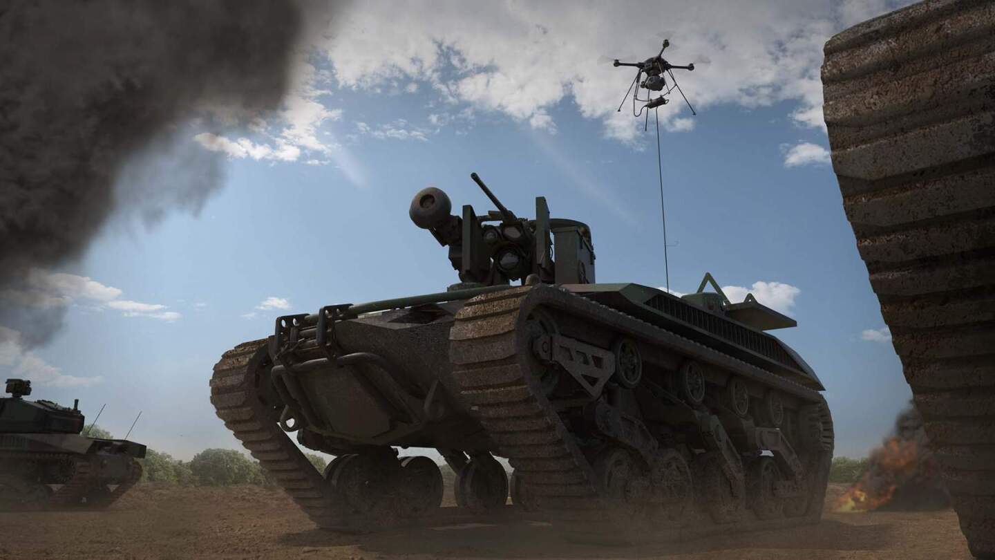 The M5 can carry a FLIR SkyRaider drone system