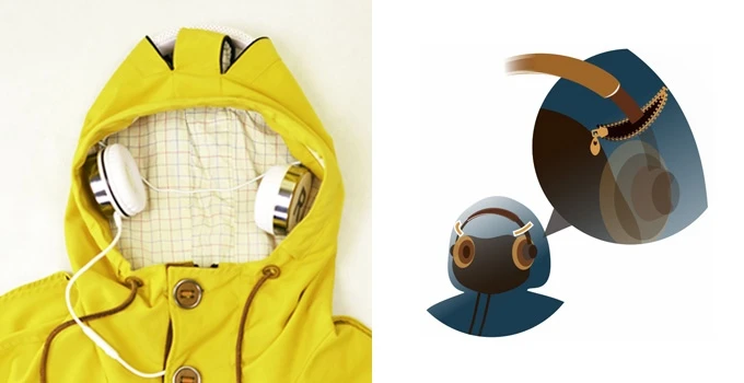 The integrated headphone system lets you wear your phones comfortably with the hood on