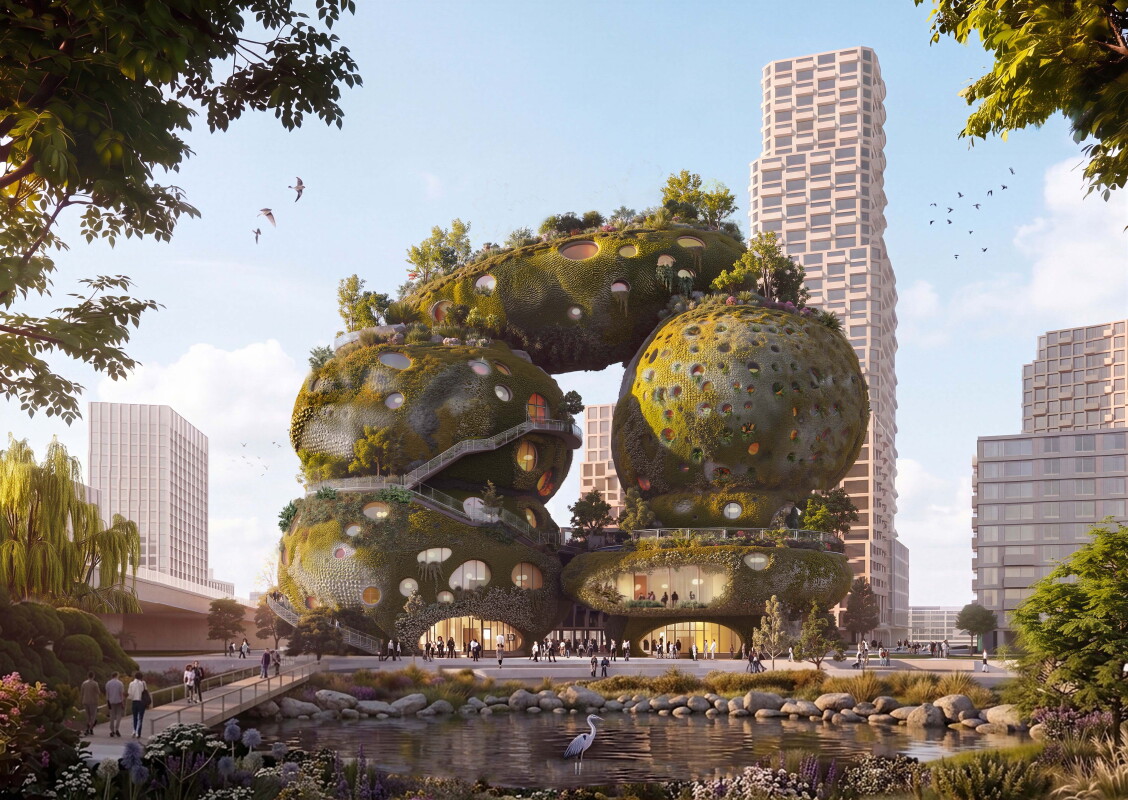 Extraordinary tower emerges from stack of mossy boulders