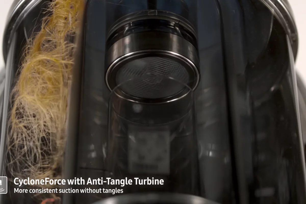 Samsung has developed a new turbine for its vacuum cleaners, which keeps hair from tangling around the grille