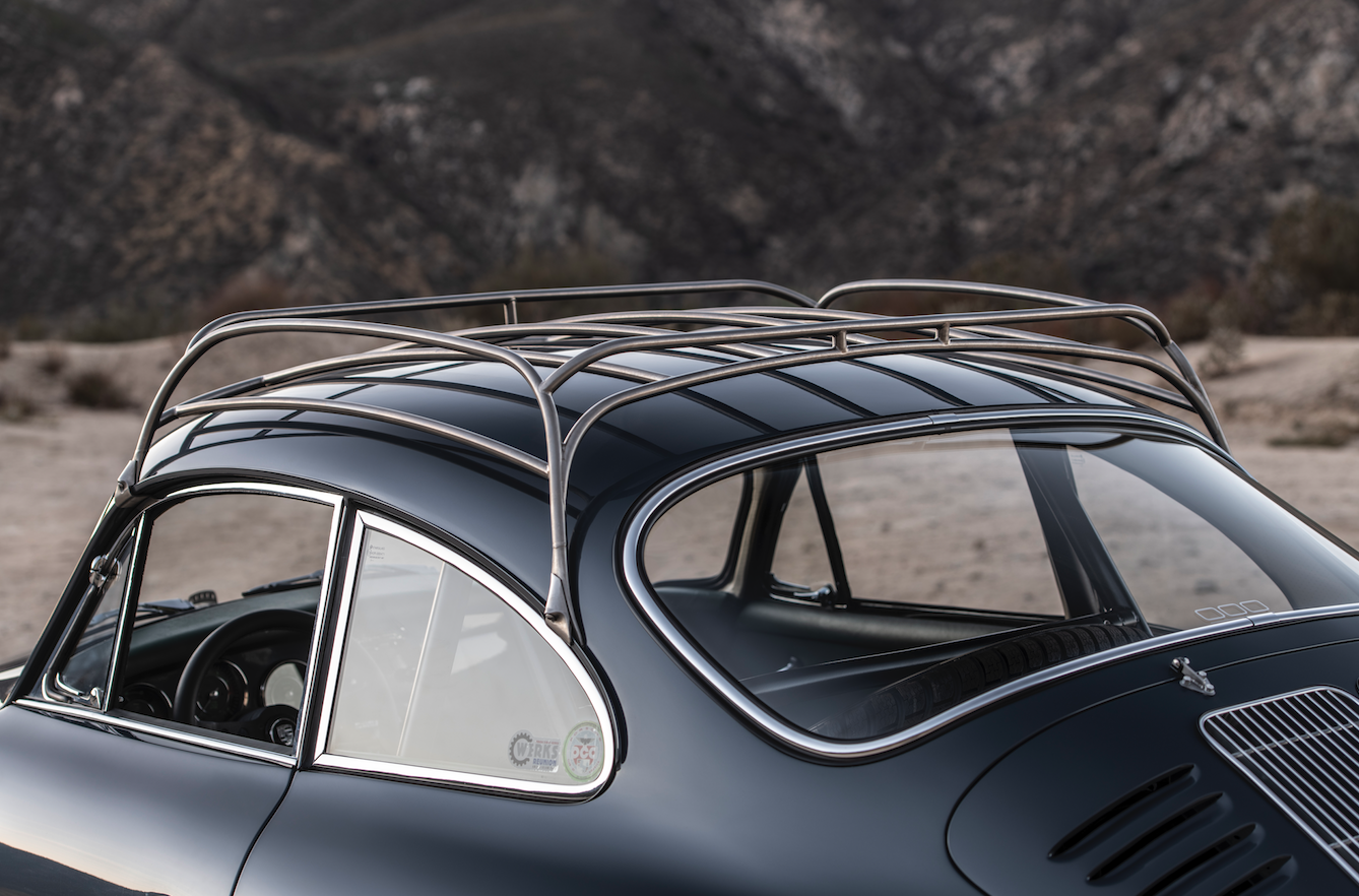 The custom roof rack really adds to the adventurous all-terrain look of the build