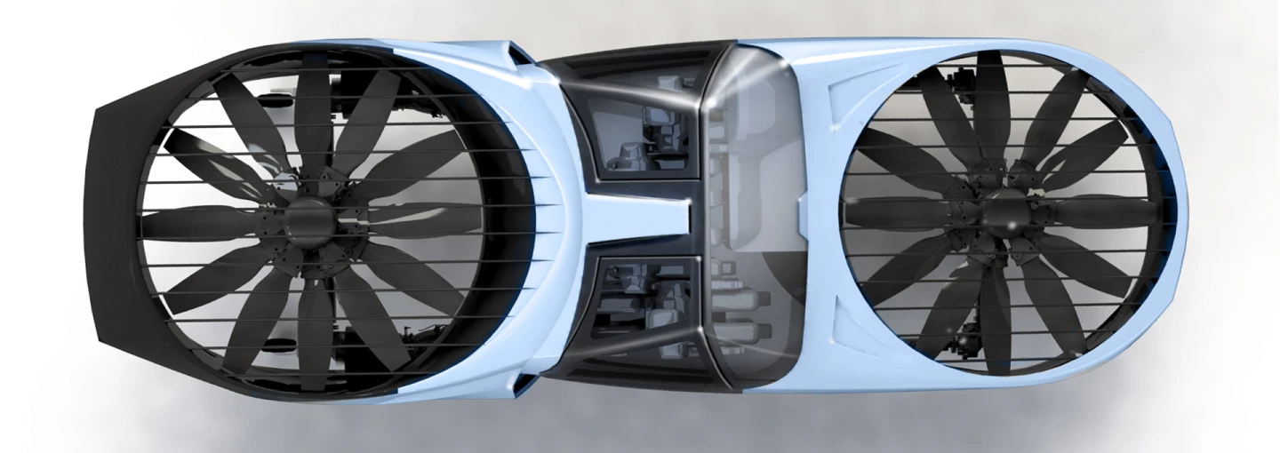 CityHawk VTOL flying car: twin turboshaft props do the heavy lifting
