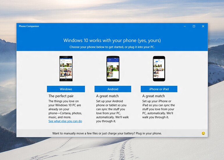 The Windows 10 Phone Assistant program