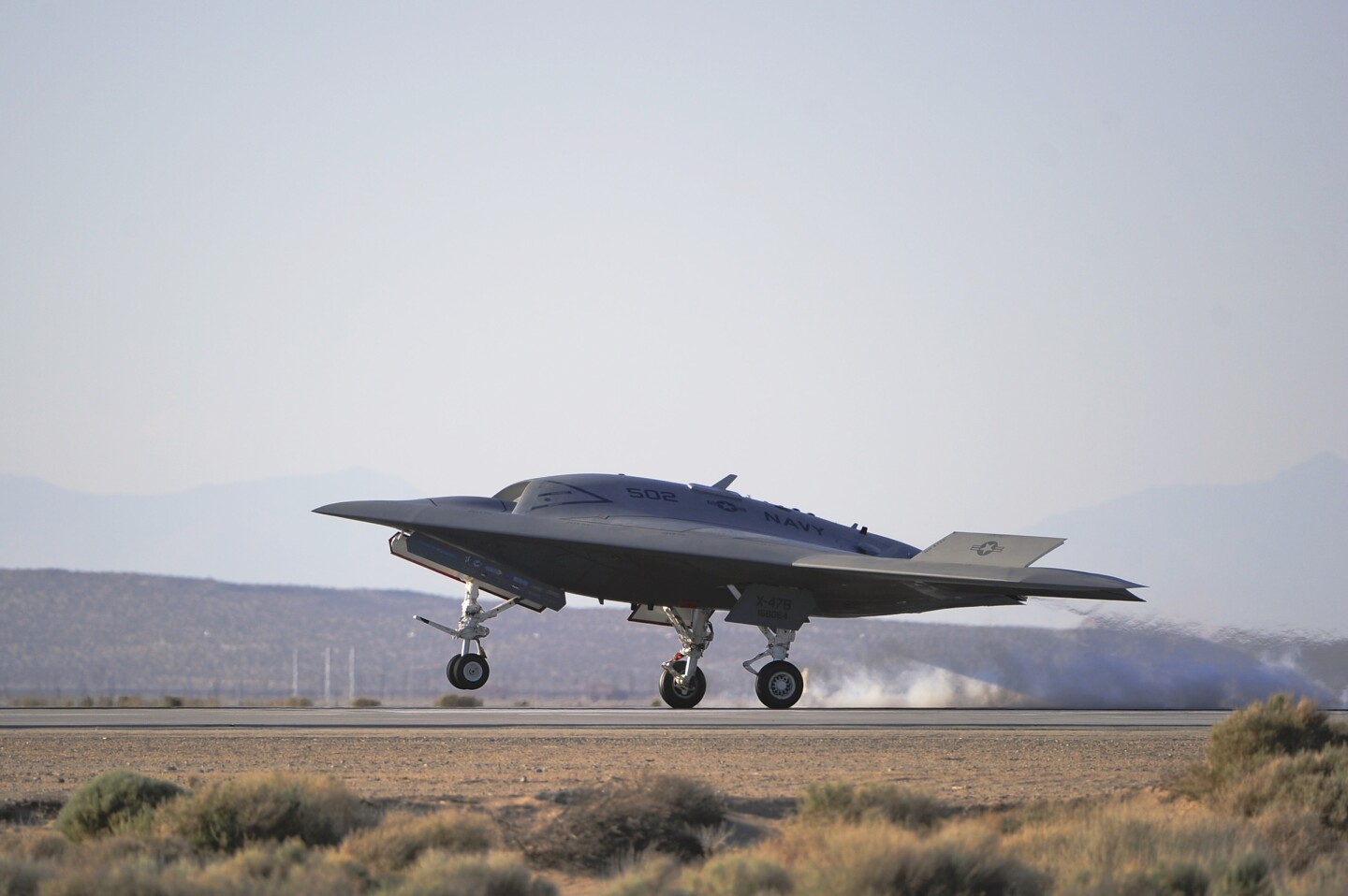 The two X-47B unmanned aircraft completed 23 flights during the airworthiness test phase at Edwards AFB