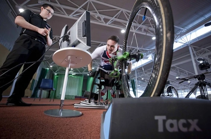 BAE Systems has developed a trainer for professional wheelchair racers, which lets them virtually train on courses around the world