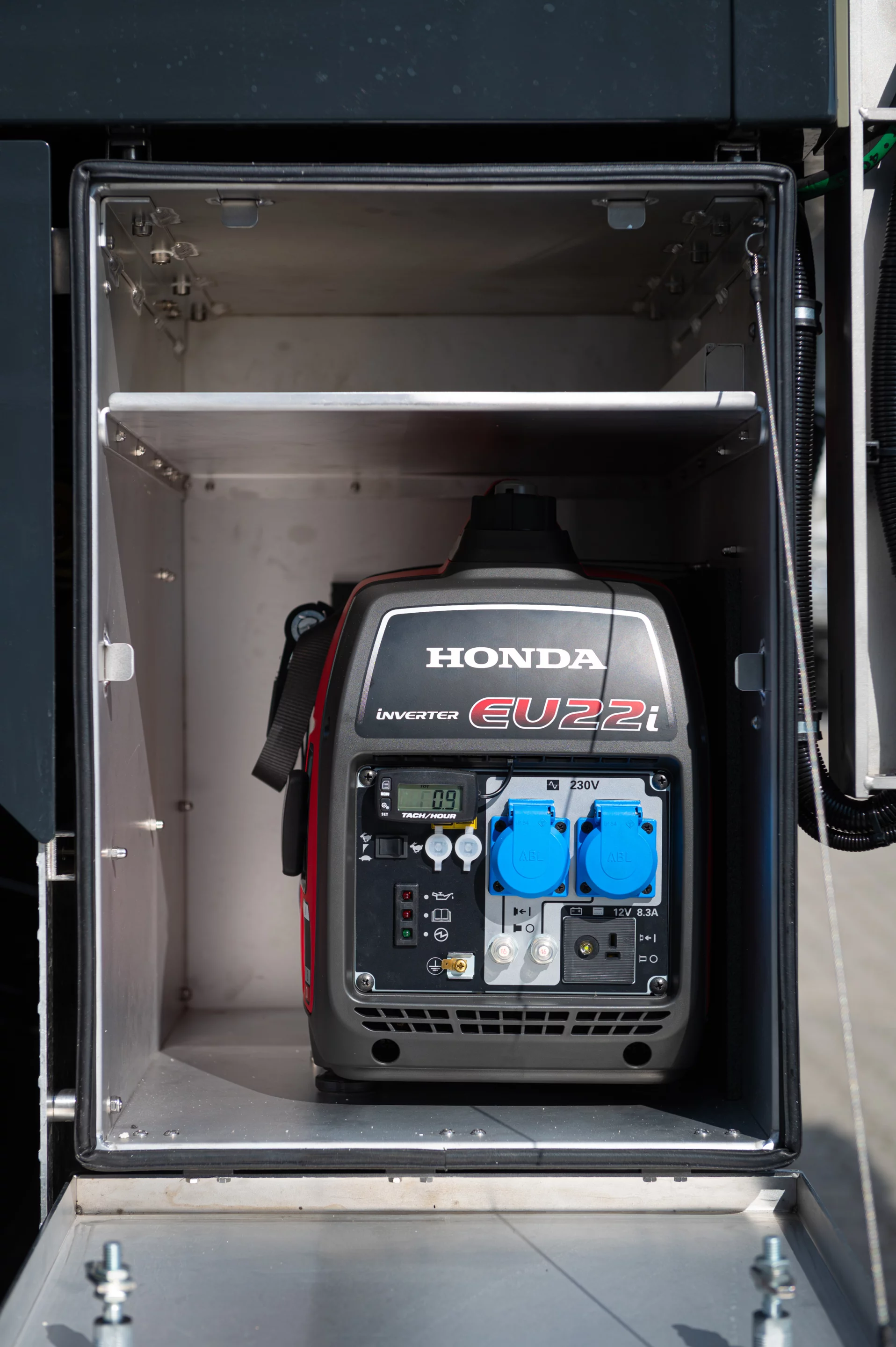 The included Honda generator provides backup power