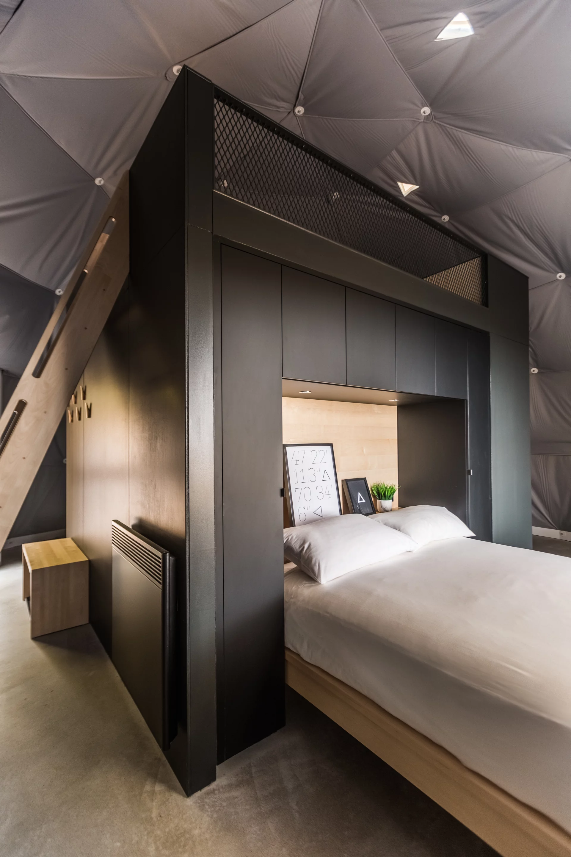 Each dome accommodates four guests, with two queen size beds