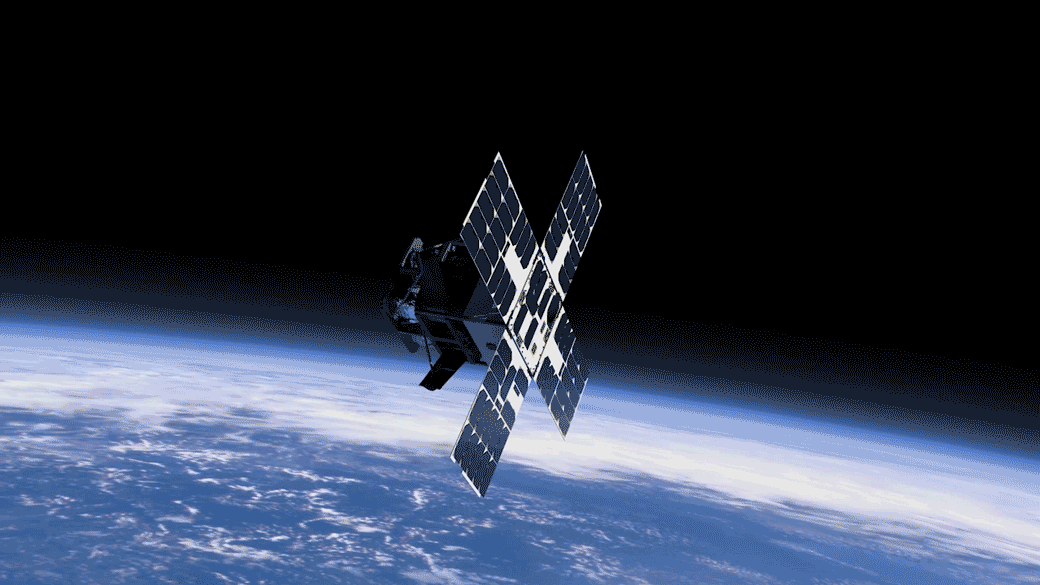 Animation of the solar sail deploying