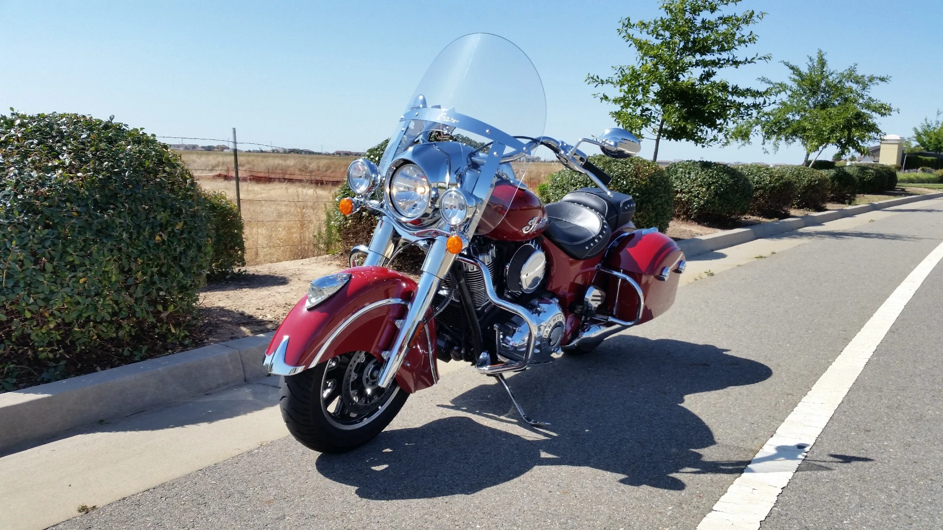 The Indian Springfield offers torque chewing power and quick release windshield and hardbags