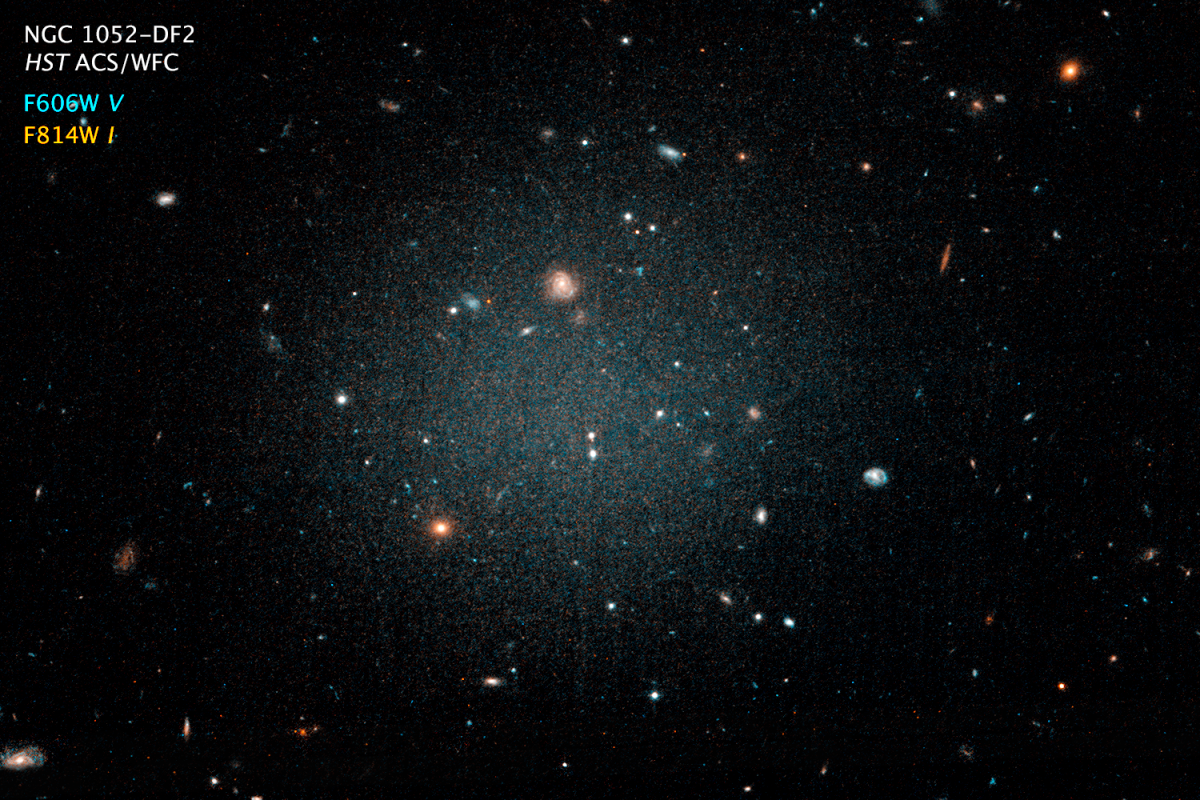 A snap of the galaxy NGC1052–DF2, taken with the Hubble Space Telescope