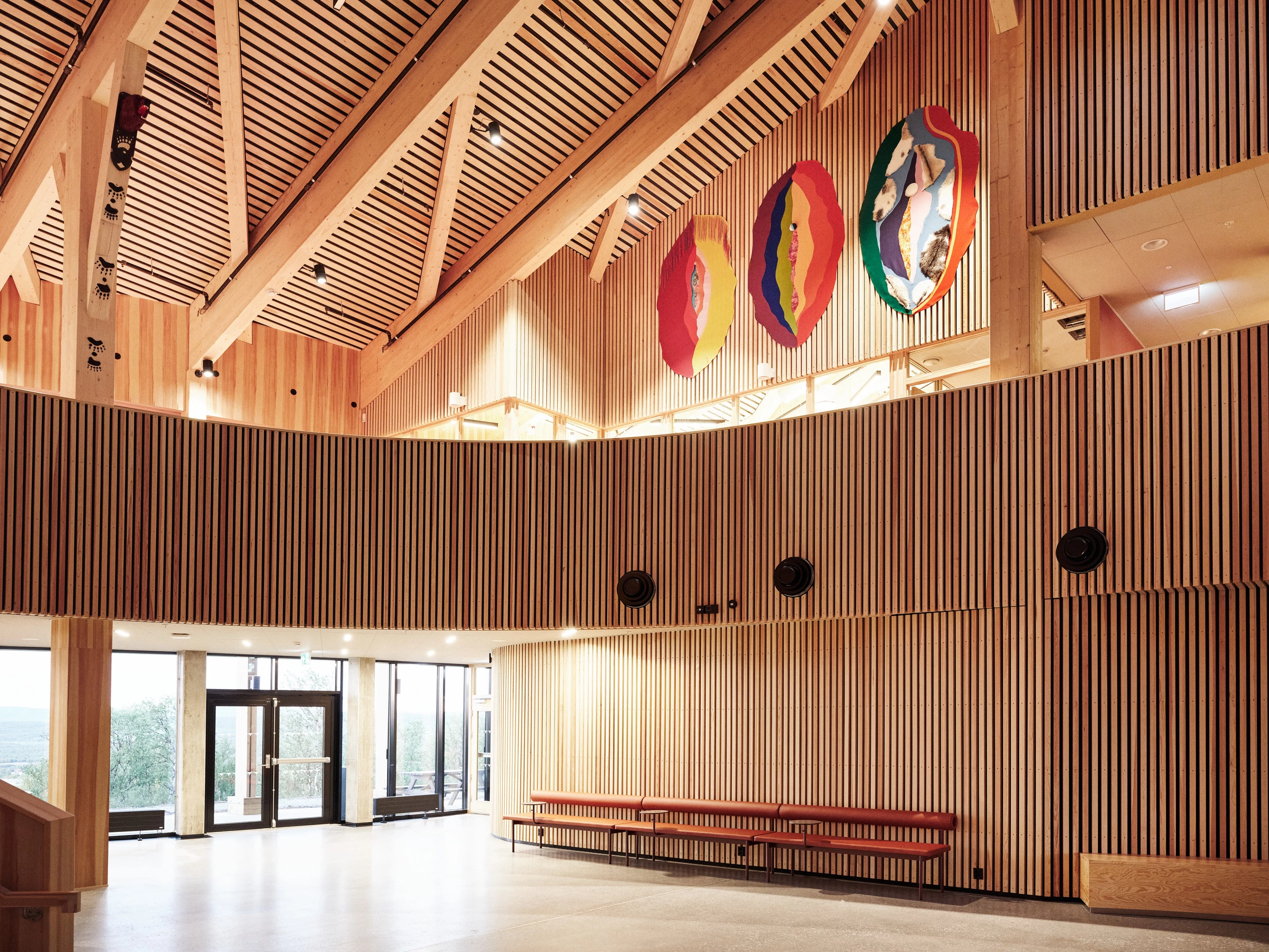 Though Čoarvemátta is mostly constructed from wood, it does also include concrete, including its flooring