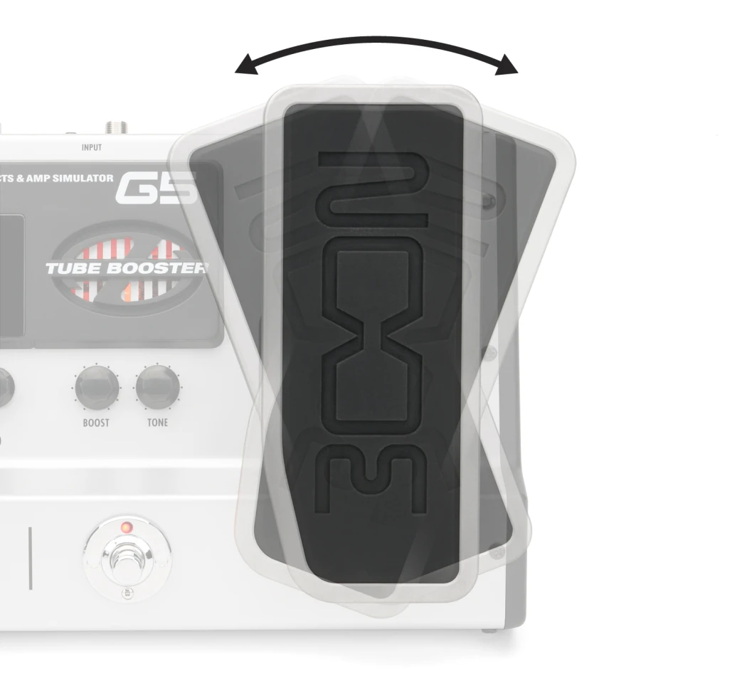 The G5's 3D Z-pedal offers players the familiar up and down expression control, but the pedal can also be moved from side to side and each axis can be assigned up to four parameters
