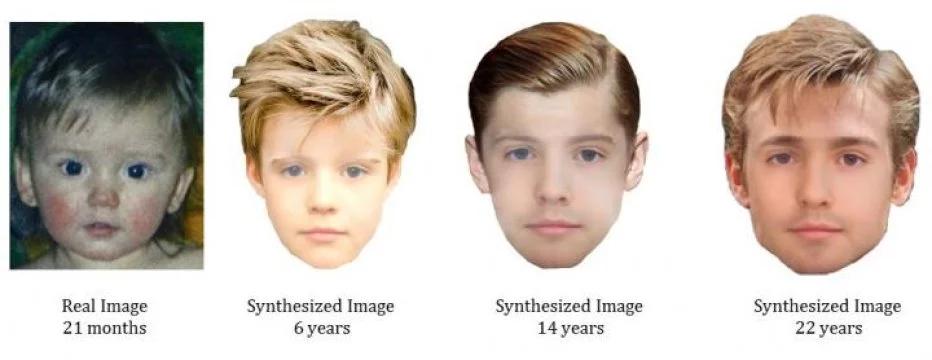 These are the images of missing boy Ben Needham that the system created from a single photograph of the child at 21 months