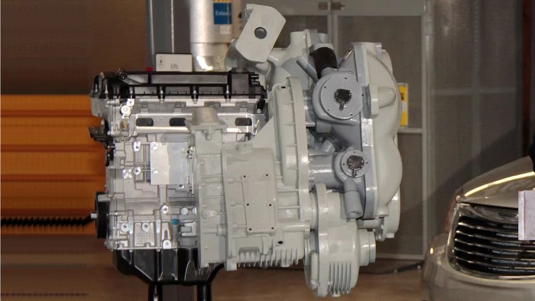 This is the first mock-up of the new hydraulic hybrid engine