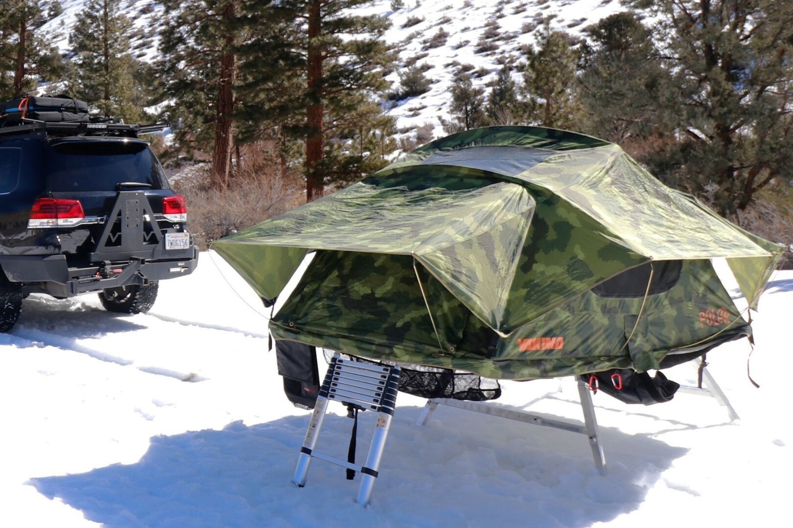 Rubicon bolts the rooftop tent to your hitch and creates a platform