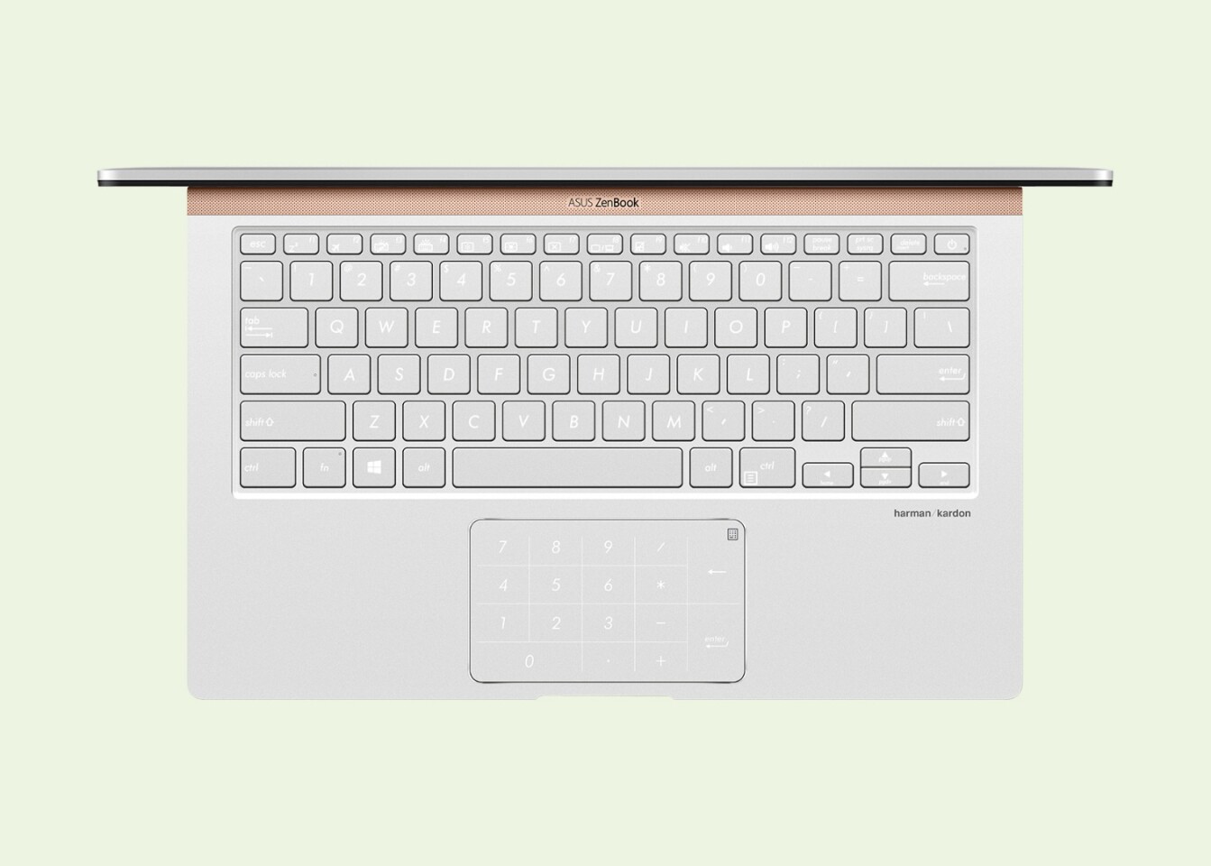 The 13-inch and 14-inch Asus ZenBooks can display a backlit number pad on the trackpad at the touch of a button