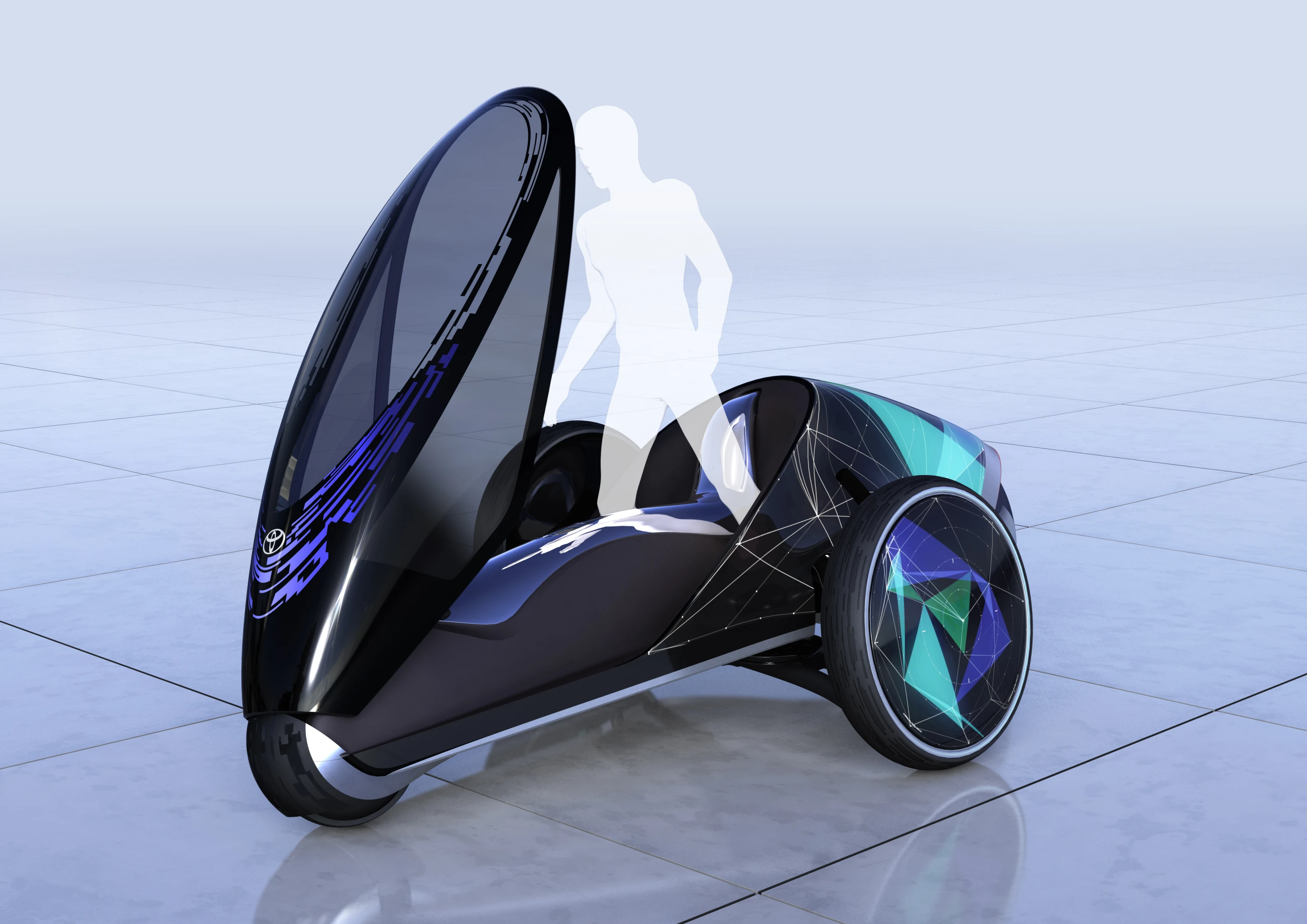 The FV2 can be driven from a seated position with the canopy closed, or from a standing position with the canopy open