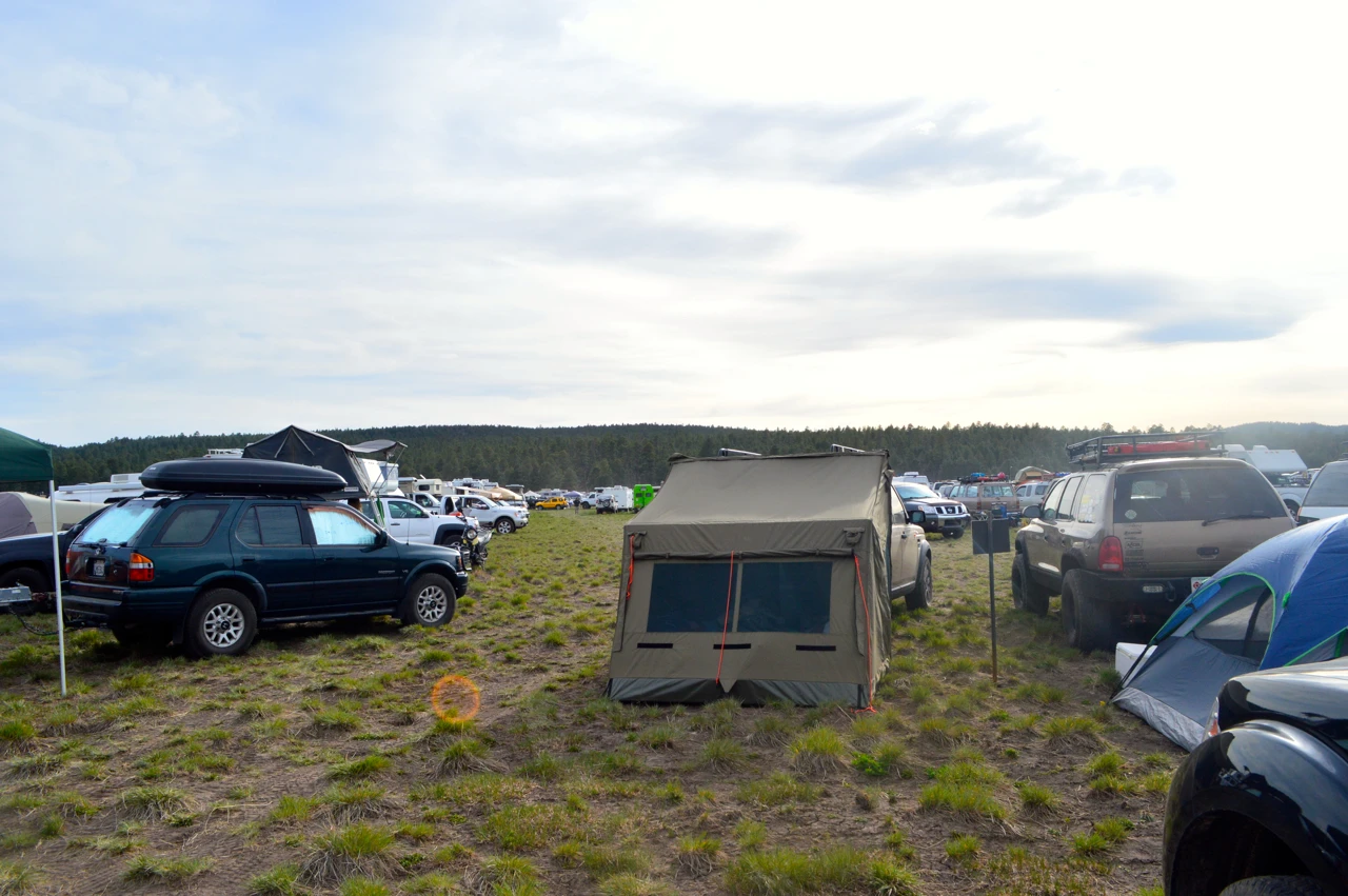 Looking out at the sea of tents and campers from our Overland Expo campsite
