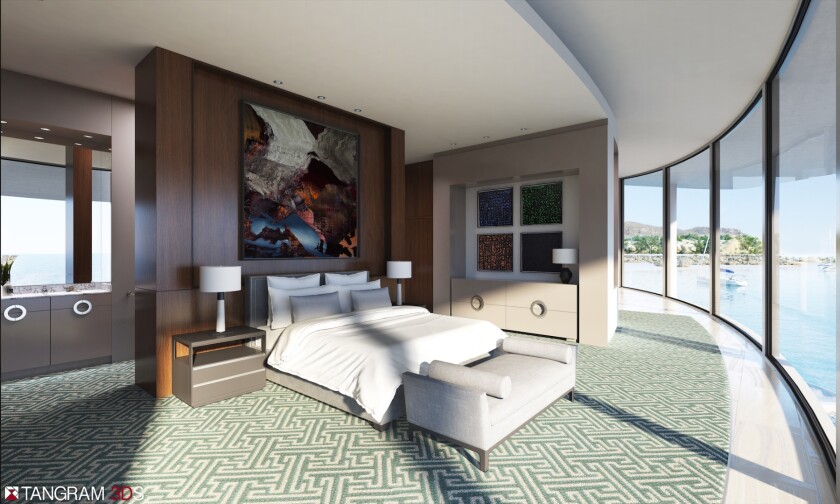 Upstairs, three bedrooms will be arranged around a rotunda