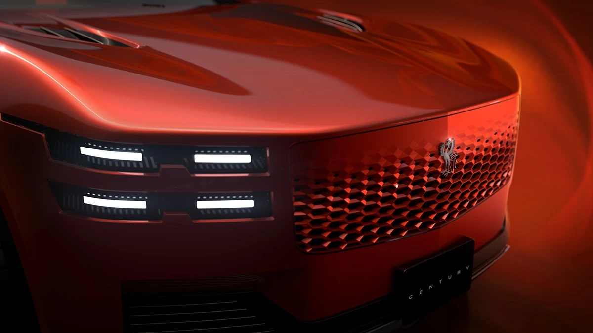 Its grille features a phoenix logo plus distinctive twin headlamps