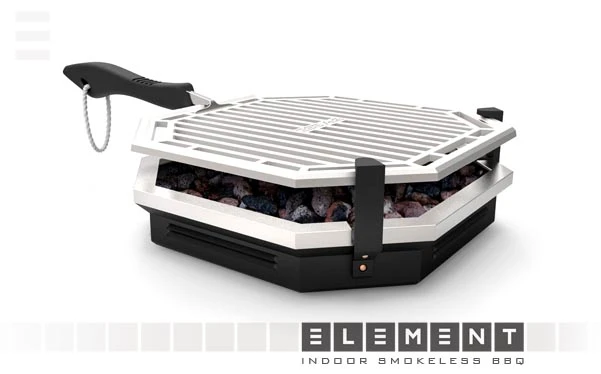 Lava rocks should provide more flavor than other indoor grill designs