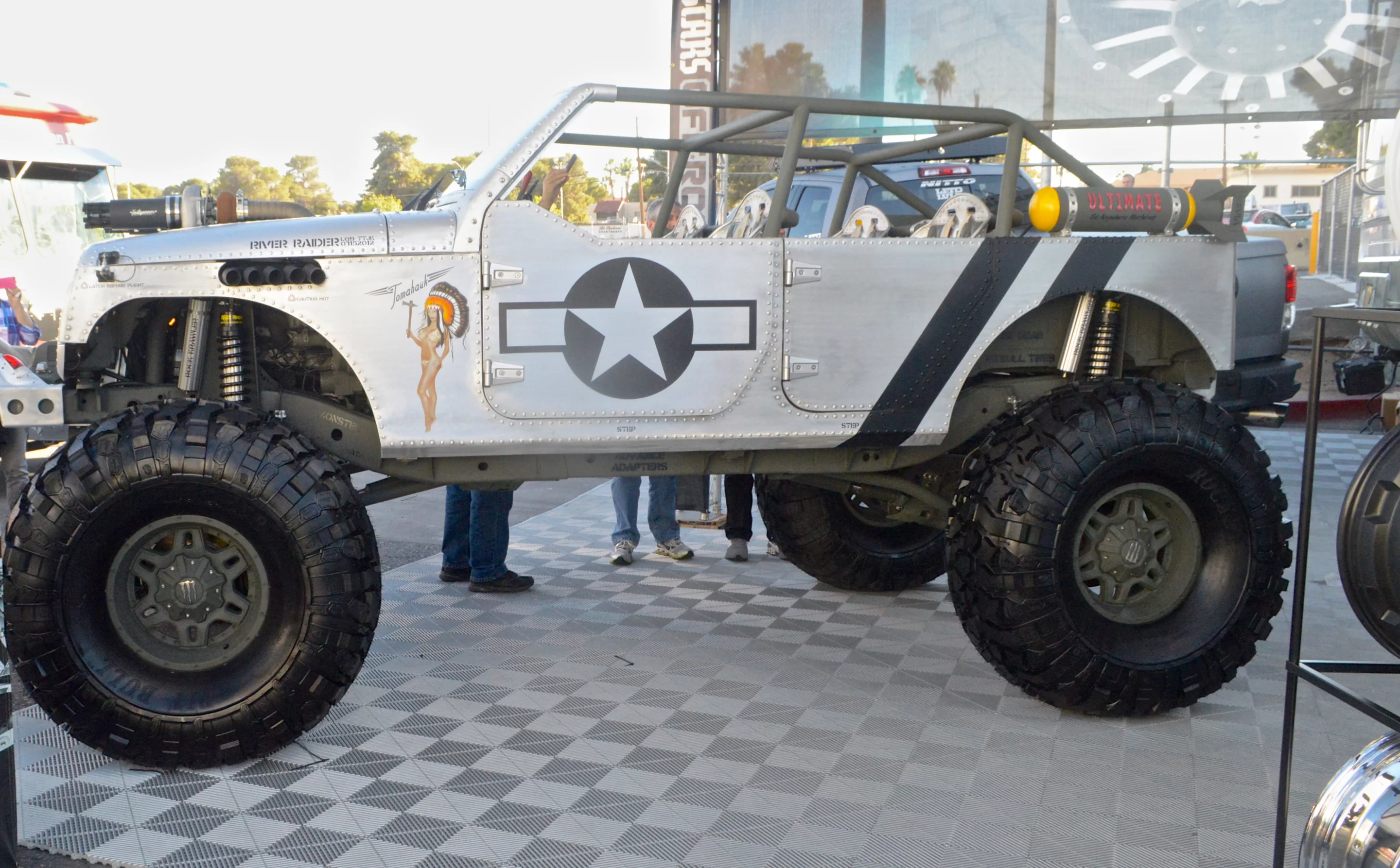River Raider-outfitted Jeep ready to gun its way through the barricades (Photo: C.C. Weiss/Gizmag)