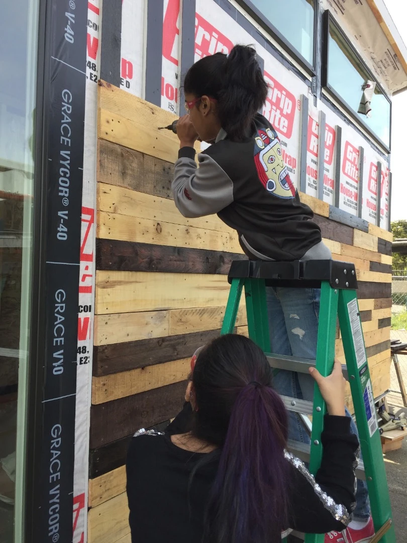 Insulation comes in the form of donated Thermafiber
