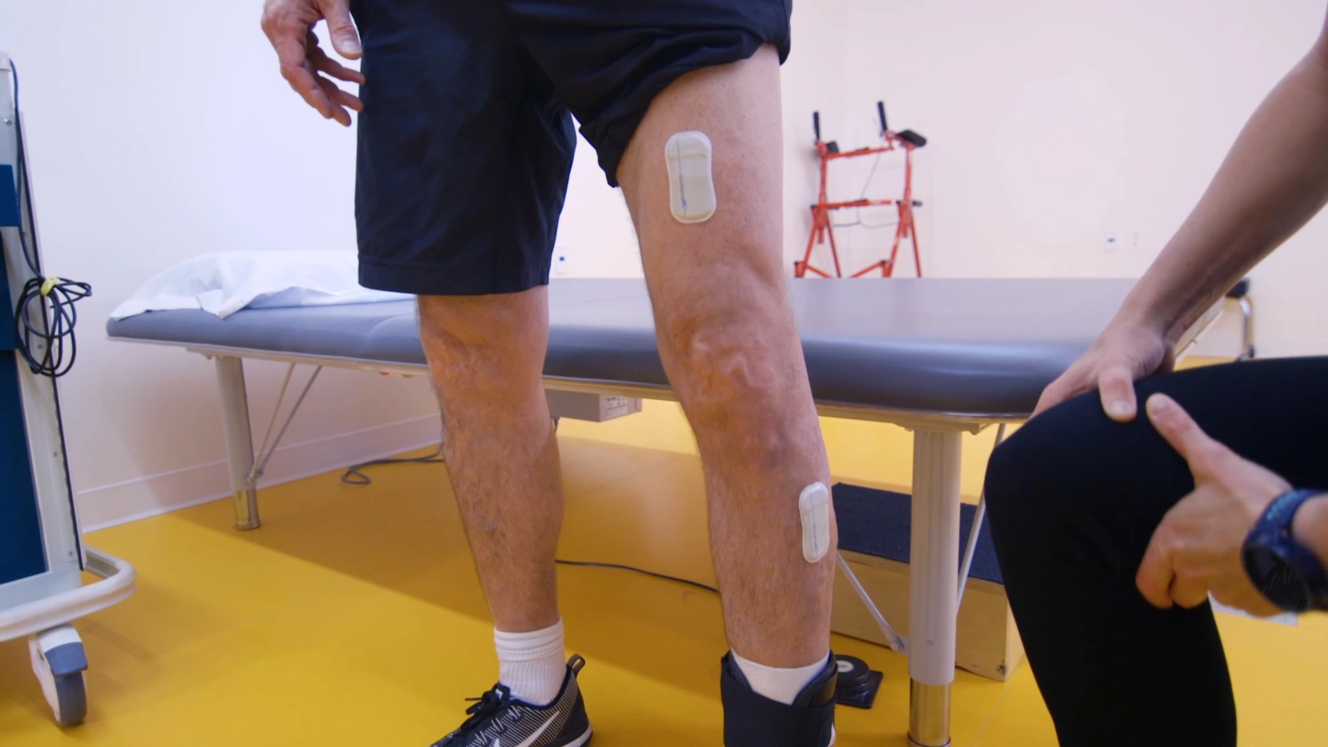 The throat sensor can be used with others on the limbs and chest to assess a patient's progress more broadly