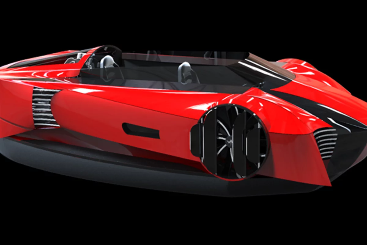 The Mercier-Jones hovercraft design was inspired by luxury sports cars