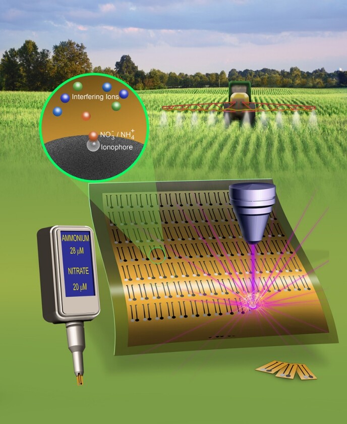 Utilizing inkjet-printed, laser-treated graphene circuits, the sensors will continuously measure nitrogen concentrations in the soil, wirelessly transmitting data to an internet-based hub that can be accessed by the farmer