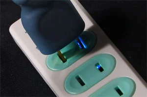 The design also negates fire hazards and overheating from internal circuitry, caused by the build up of carbon when tiny blue sparks are generated as a plug is inserted into a standard outlet
