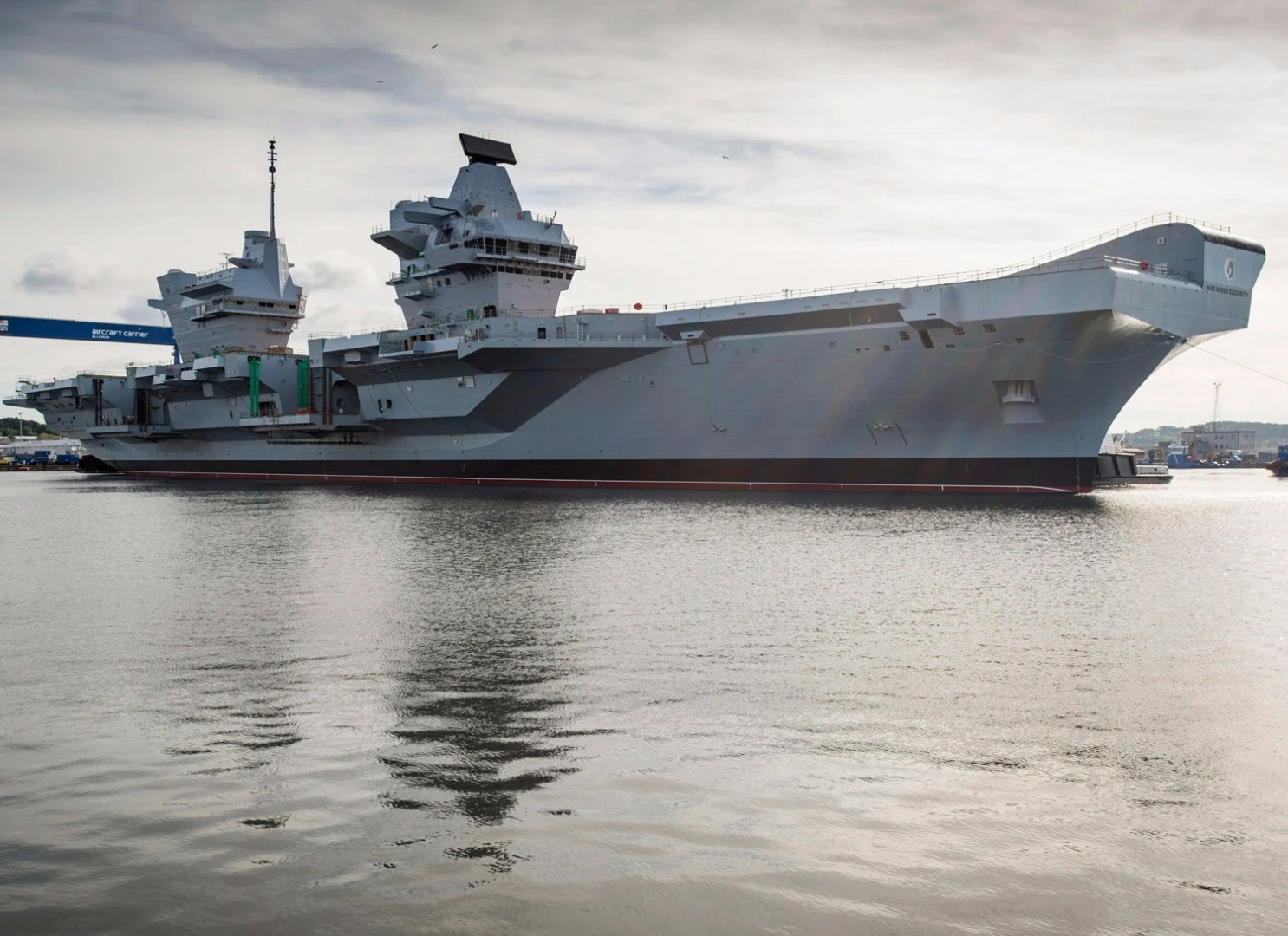 HMS Queen Elizabeth has two islands instead of one