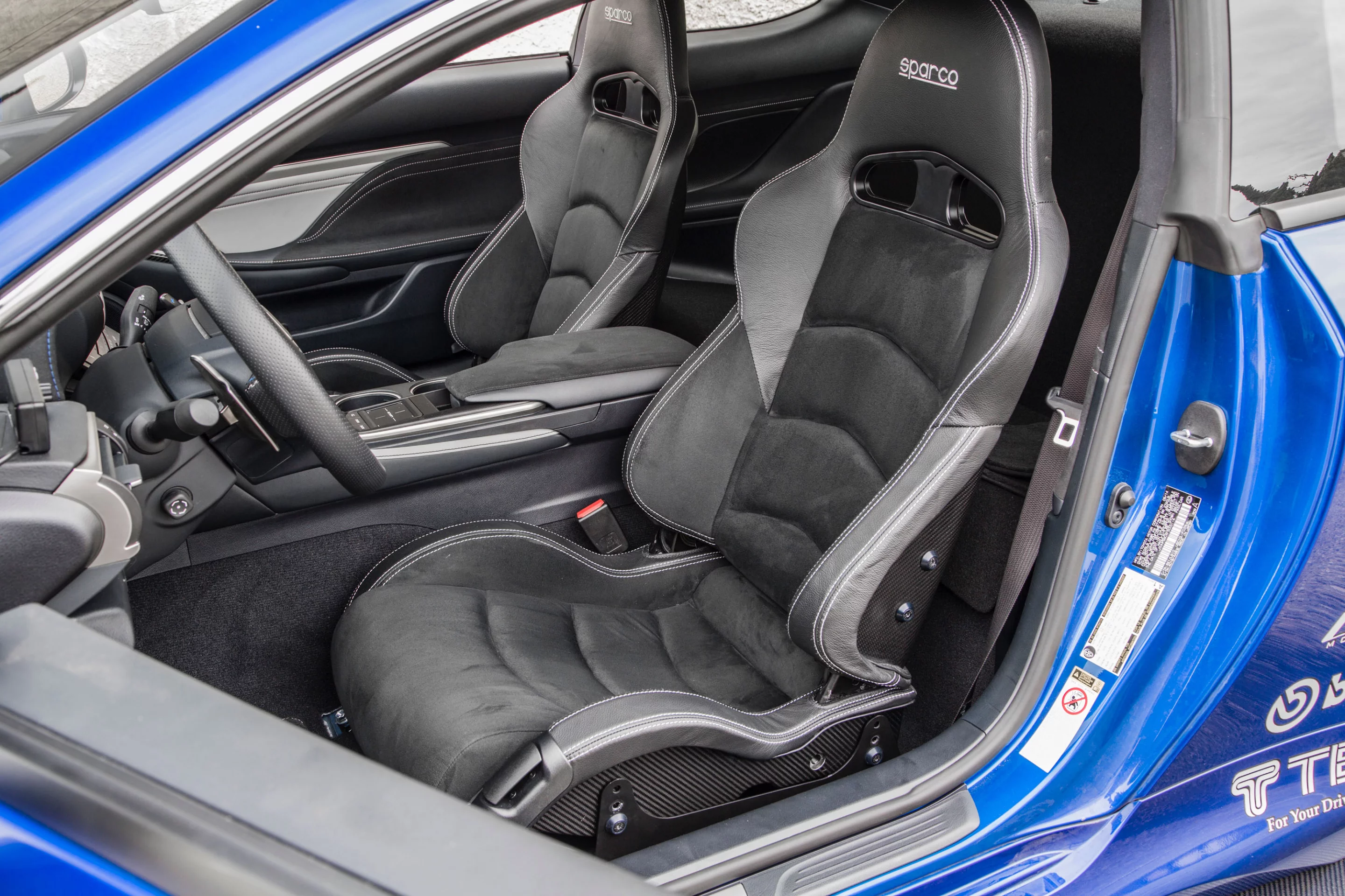 Sparco race seats help with the tuned RC F's sporty feel