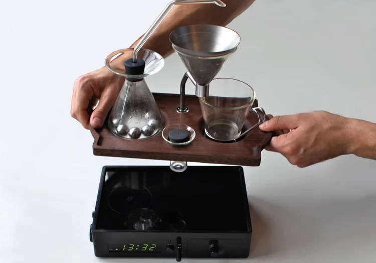 The Barisieur has a fresh cup of coffee ready and waiting for when you wake up