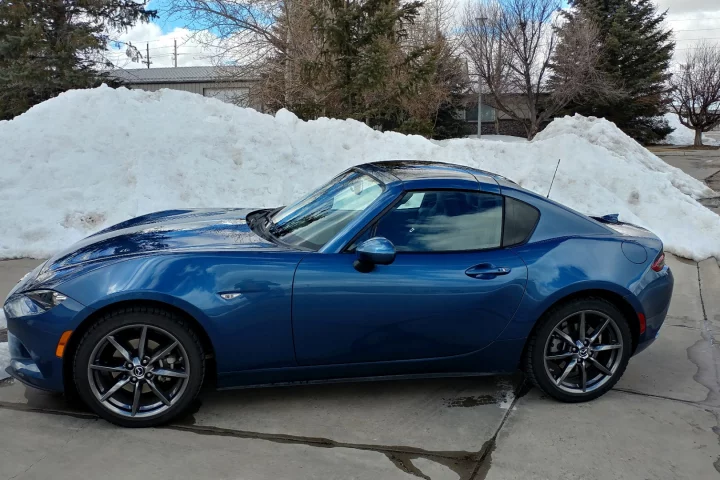 Not necessarily the ideal scene for a 2019 Mazda MX-5 Miata RF, but the new hardtop does make it look cozier