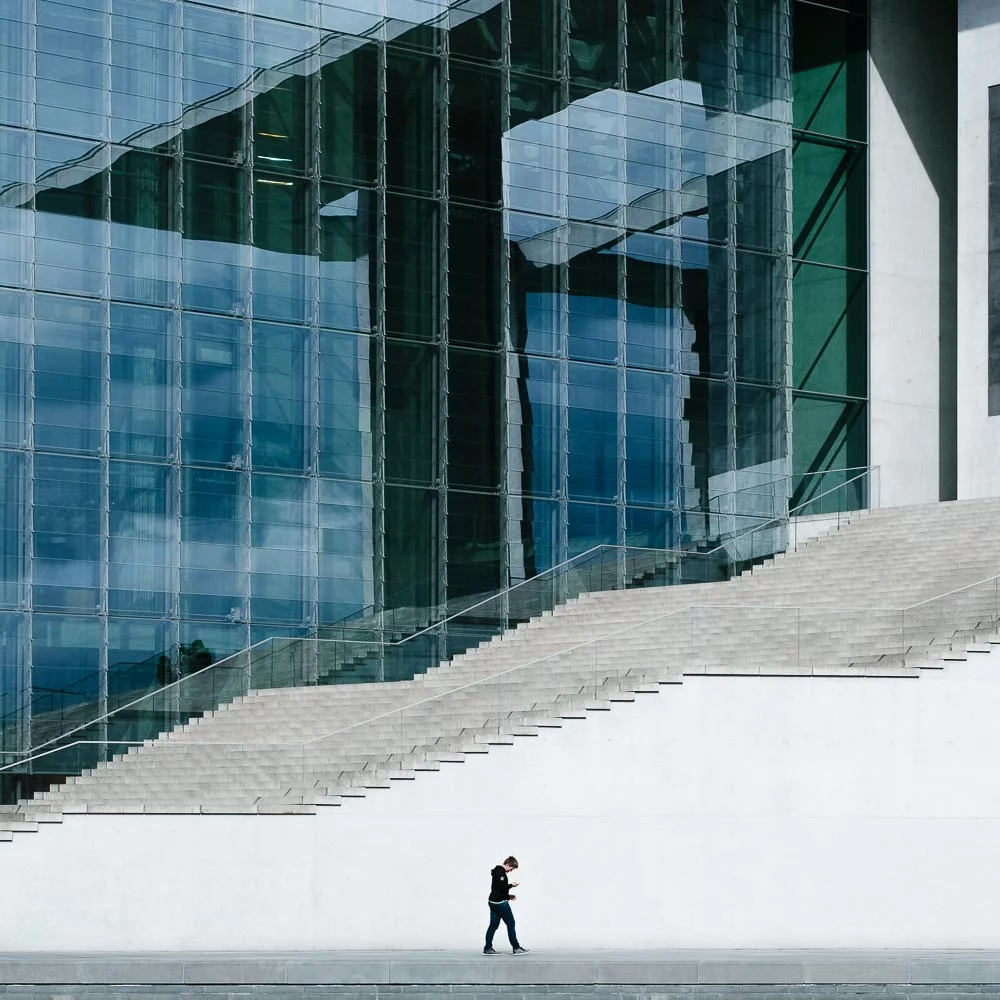 Winner of 1st place in the Professional Architecture category: Martin U Waltz - Berlin Flat White. A photographic essay looking at the interesting relationship between humans and scale in the government district of Berlin