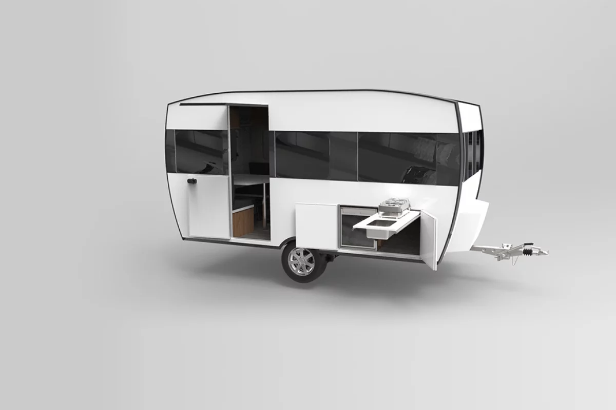 The Knaus Tabbert Travelino is a lightweight caravan concept