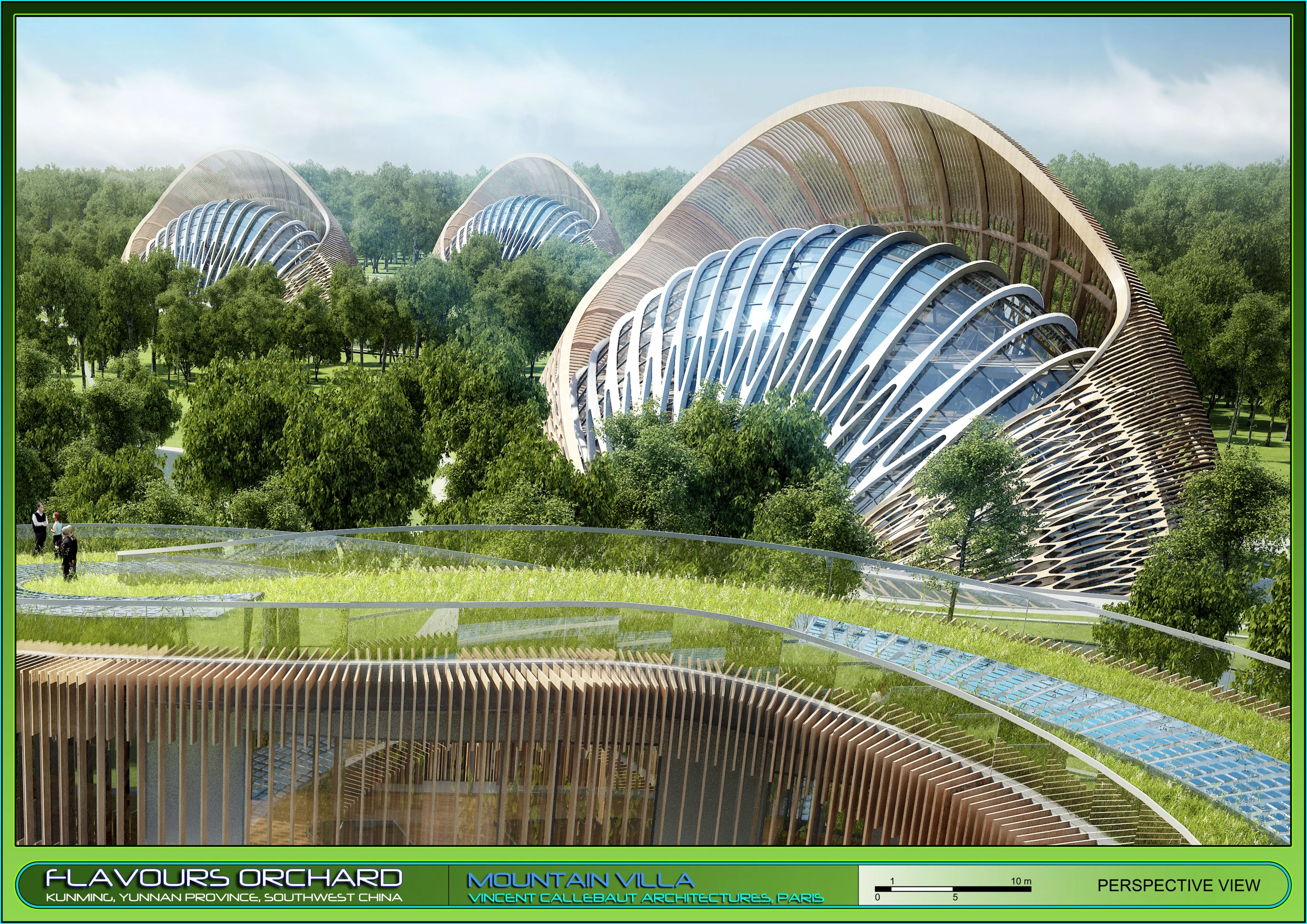 Mountain Villa view from the Mobius Villa (Image: Vincent Callebaut Architectures)