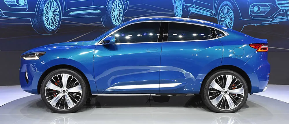 The sloping roofline of the HB-03 has been borrowed from the BMW X6