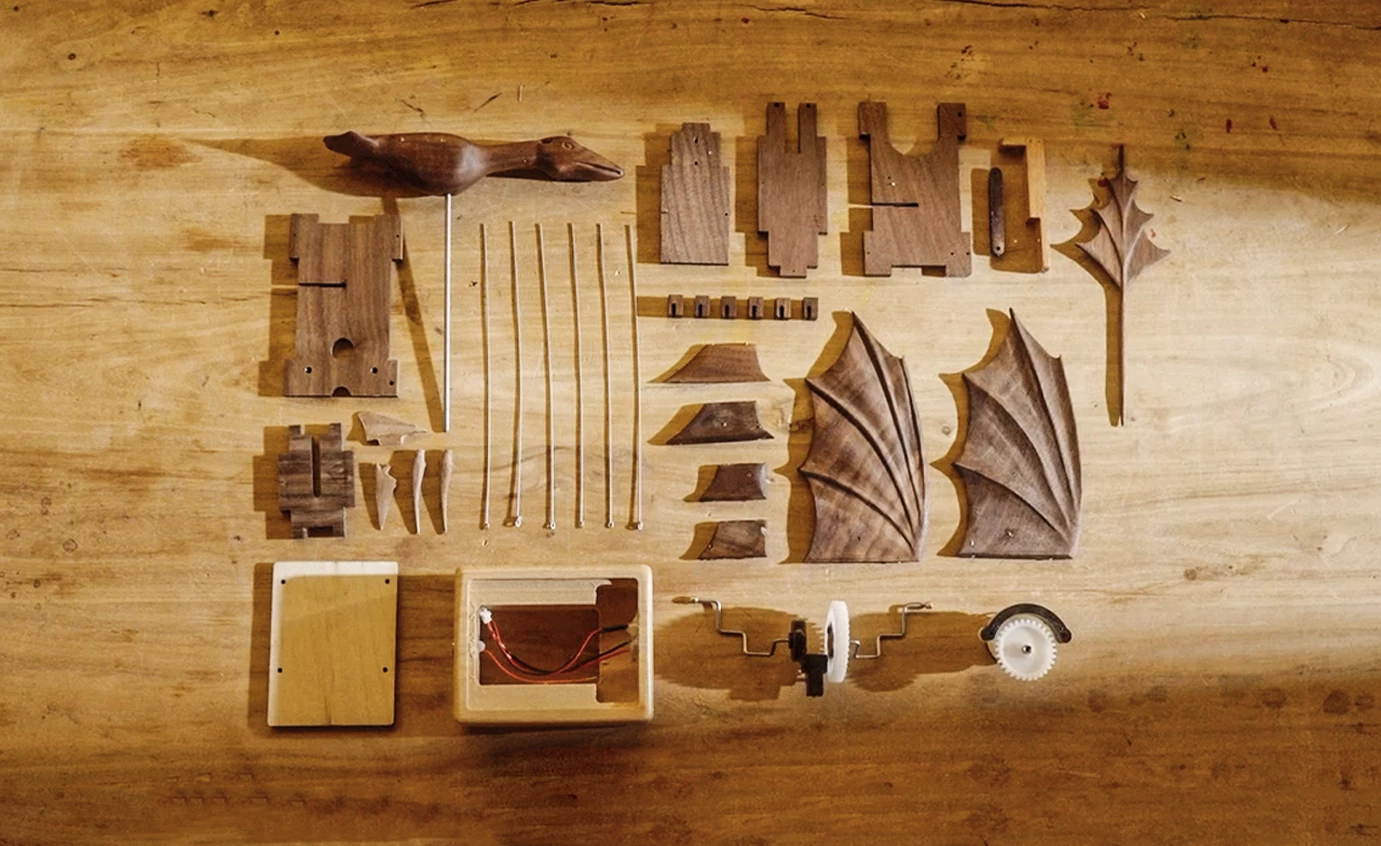 The individual pieces crafted for this unique moving artwork