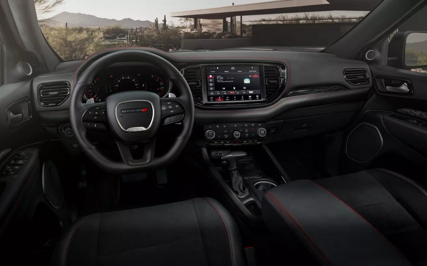 The interior features five and seven-passenger options with Black Laguna leather/Alcantara, while the six-passenger configuration is offered with Hammerhead Gray, Sepia, or Demonic Red Laguna leather, and an Ebony Red Nappa leather finish